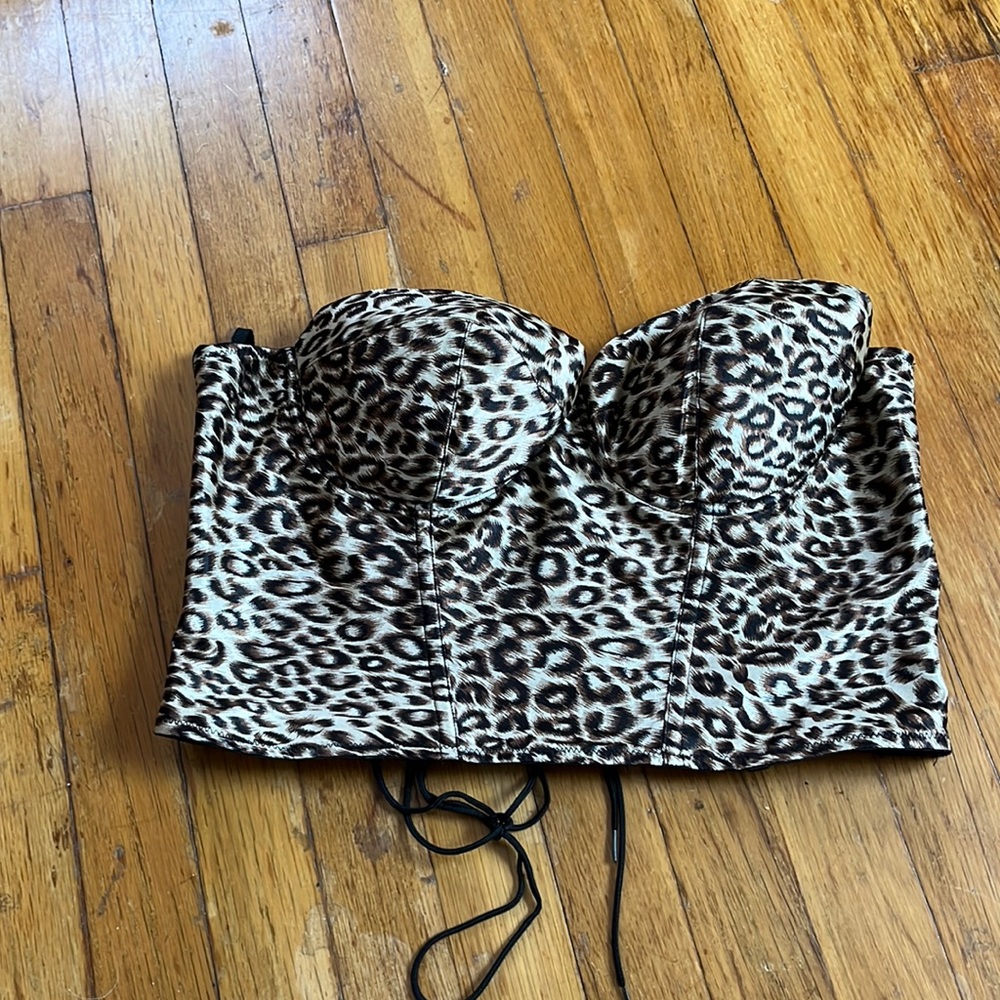 Fredricks of Hollywood animal print bustier